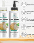 Rosemary Rice Water Hair Growth System Kit - Shampoo, Conditioner and Leave-in Serum
