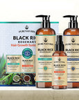 Rosemary Black Rice Water Hair Growth System Kit - Shampoo, Conditioner and Leave-in Serum