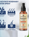 Rosemary Black Rice Water Hair Growth System Kit - Shampoo, Conditioner and Leave-in Serum