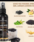 Natural Black Rice Water Hair Growth Spray For Women and Men with Castor Oil Ginger