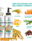 Rosemary Rice Water Hair Growth System Kit - Shampoo, Conditioner and Leave-in Serum