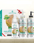 Rosemary Rice Water Hair Growth System Kit - Shampoo, Conditioner and Leave-in Serum
