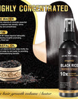 Natural Black Rice Water Hair Growth Spray For Women and Men  with Castor Oil Ginger