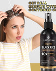 Natural Black Rice Water Hair Growth Spray For Women and Men  with Castor Oil Ginger