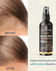 Natural Black Rice Water Hair Growth Spray For Women and Men  with Castor Oil Ginger