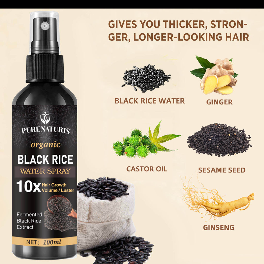 Black Rice Water Hair Growth Spray by PureNaturis: Hair Treatments