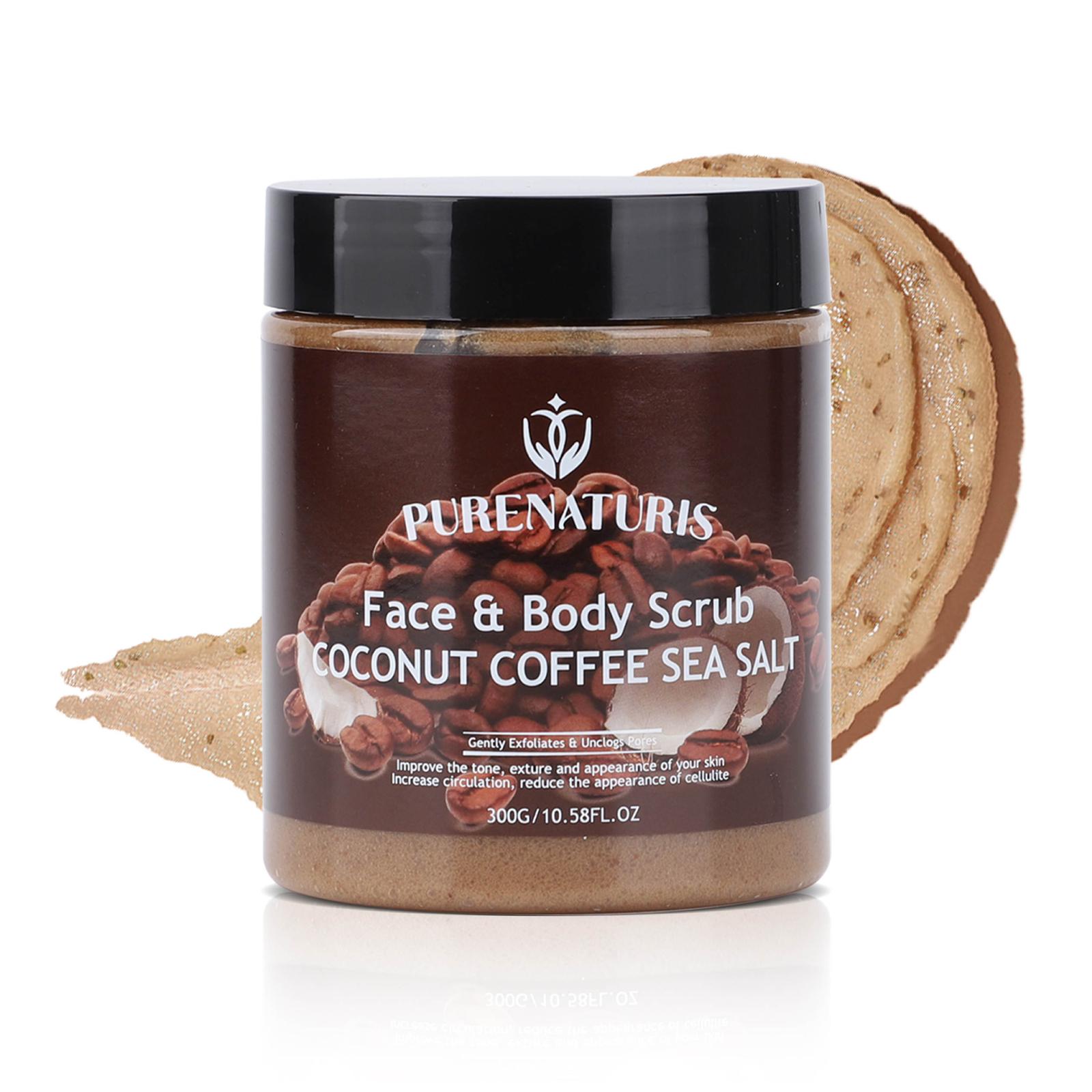 Organic Coconut Coffee Sea Salt Face and Body Scrub 10.58 oz